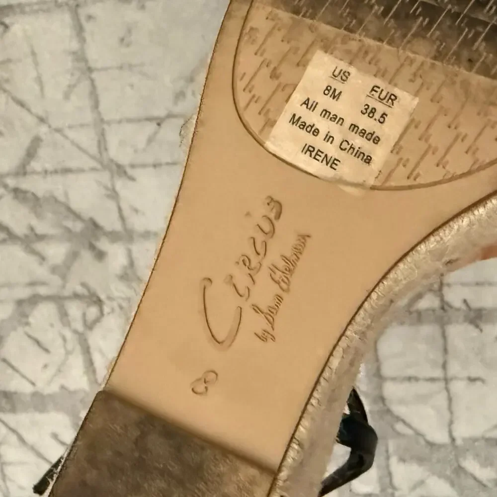 Circus NY by Sam Edelman Irene Espadrille Platform Wedge Sandals Size 8 Black